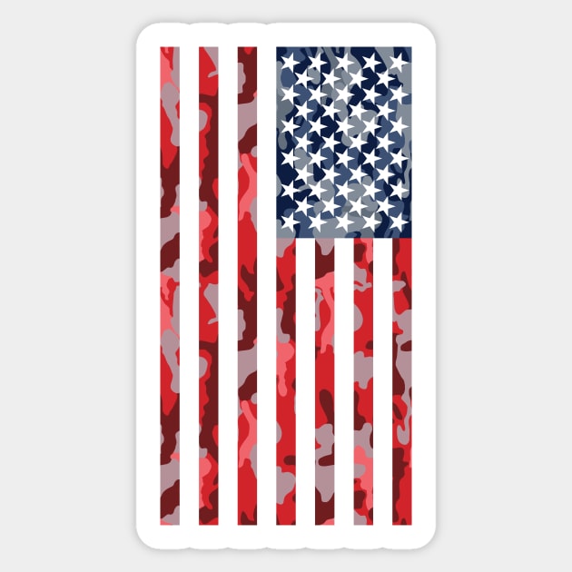 Camouflage of united states of america flag Sticker by APELO